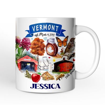 Artistic Vermont State Themes and Landmarks Mug Image 1