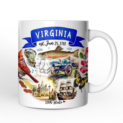 Artistic Virginia State Themes and Landmarks Mug Image 1