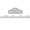 Ashley Productions Magnetic Scallop Border, Black Messy Dots on White, 12 Feet Per Pack, 6 Packs Image 1