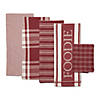 Assorted Barn Red Foodie Dishtowel And Dishcloth (Set Of 5) Image 1