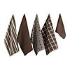 Assorted Dark Brown Dishtowel & Dishcloth (Set Of 5) Image 1