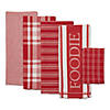Assorted Red Foodie Dishtowel And Dishcloth (Set Of 5) Image 1