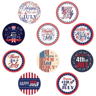 Assorted USA Flag Stickers 2IN 40 Pack Image 1