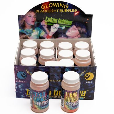 Atomic Bubbles: Tekno Bubbles - 12 Pack (6 Gold, 6 Blue) - 4Oz Bottles Image 1