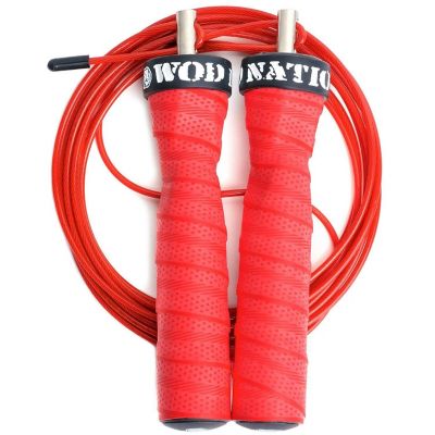 Attack Speed Adjustable Jumping Rope, Unique One Thick and One Light Jump Cable Skipping Workout System, 11 Foot, Red Image 1