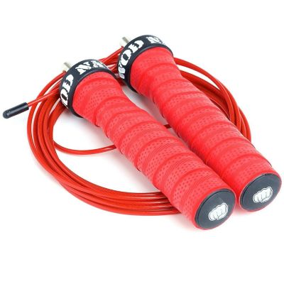 Attack Speed Adjustable Jumping Rope, Unique One Thick and One Light Jump Cable Skipping Workout System, 11 Foot, Red Image 2