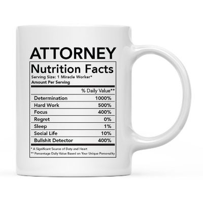 Attorney Nutritional Facts Coffee Mug Image 2