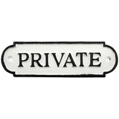AuldHome Cast Iron Private Signs (2-Pack); Rustic Style Restricted Area Door Plaques Image 2
