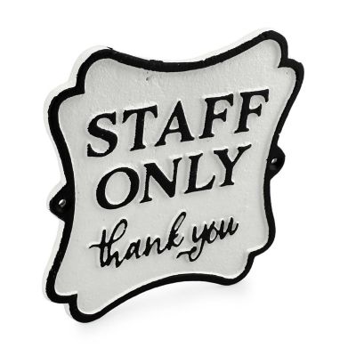 AuldHome Cast Iron Staff Only Sign, Business Door Sign for Employees Only Area Image 2
