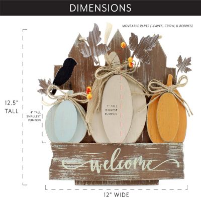 AuldHome Farmhouse Fall Door Sign, Wooden Door Decoration 12.5 x 12 Inches Image 2