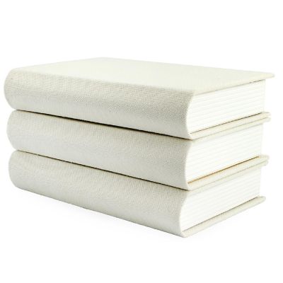 AuldHome Faux Book Stack (Cream); Blank Set of 3 Decorative Books for DIY Crafts and Home Decor Image 1