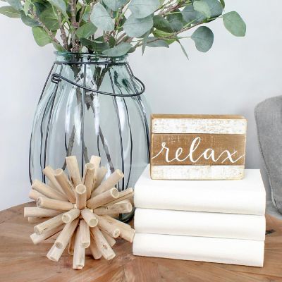 AuldHome Faux Book Stack (Cream); Blank Set of 3 Decorative Books for DIY Crafts and Home Decor Image 1