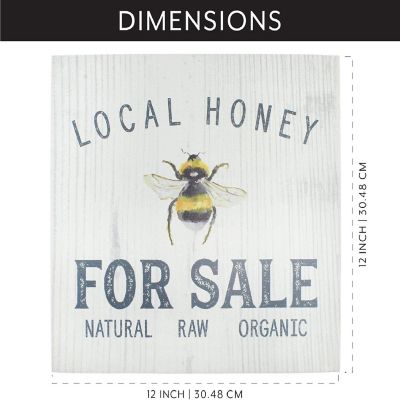 AuldHome Honey Bee Rustic Sign: Honey for Sale, Farmhouse Style Wooden Wall Decor, Bee-Themed Image 2