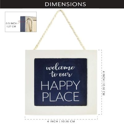 AuldHome Tiered Tray Signs for Home (Set of 3); Your Happy Place Little Signs Image 2