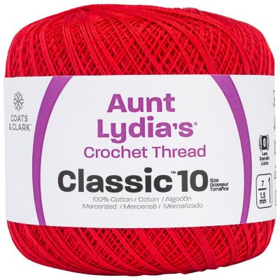 Aunt Lydia's Classic Crochet Thread Size 10-Atom Red Image 1