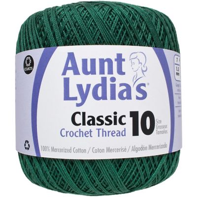 Aunt Lydia's Classic Crochet Thread Size 10-Forest Green Image 1