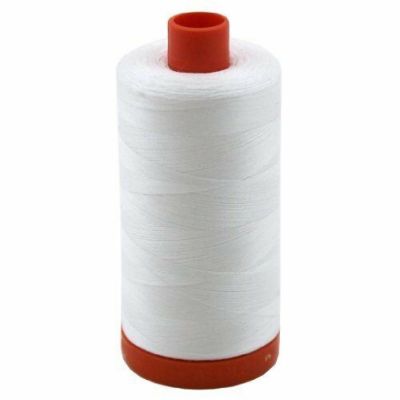 Aurifil Mako Cotton Thread Solid 1422 yd Bright White 2024 Image 1