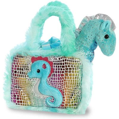 Aurora World Pet Carrier Plush Toy Animal, Fancy Pals Seahorse Image 2