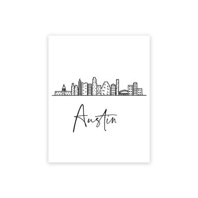 Austin Skyline BW 16x20in 1-Pack Image 1