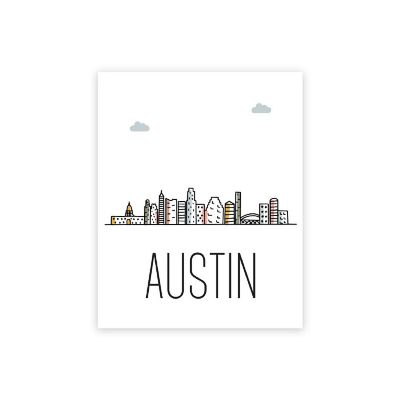 Austin Skyline Color 16x20in 1-Pack Image 1