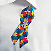 Autism Awareness Puzzle Ribbons with Pin - 12 Pc. Image 1