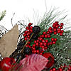 Autumn Harvest Pine  Berry and Pomegranate Wreath  24 inch  Unlit Image 2