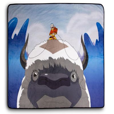 Avatar: The Last Airbender Aang and Appa Fleece Throw Blanket  45 x 60 Inches Image 1