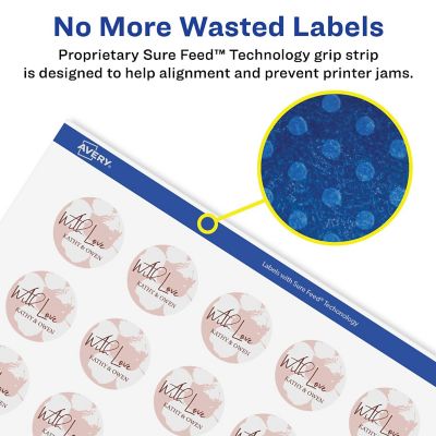 Avery 1-1/4" diameter Waterproof Round Labels, 3,000 Labels | Oriental ...