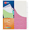 Avery Big Tab Insertable Plastic Dividers with Pockets, 5-Tab Set, Assorted Designs, 6 Sets Image 1