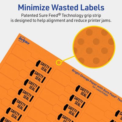 Avery Printable Barbell Labels, Bright Orange, 0.5" x 2.5", 3,600ct ...