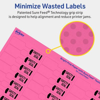 Avery Printable Barbell Labels, Bright Pink, 0.5" x 2.5", 3,600ct ...