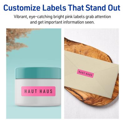 Avery Printable Rectangle Labels, Bright Pink, 1" x 1.5", 2,560ct ...
