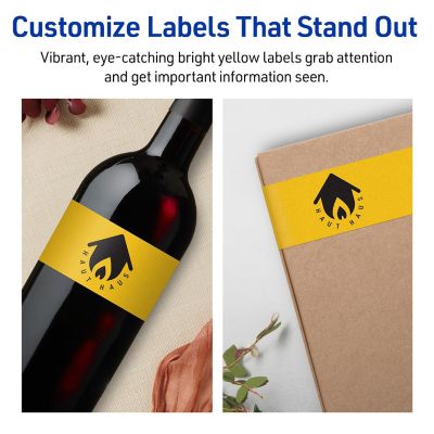 Avery Printable Rectangle Labels, Bright Yellow, 1.5" x 7.5", 400ct ...