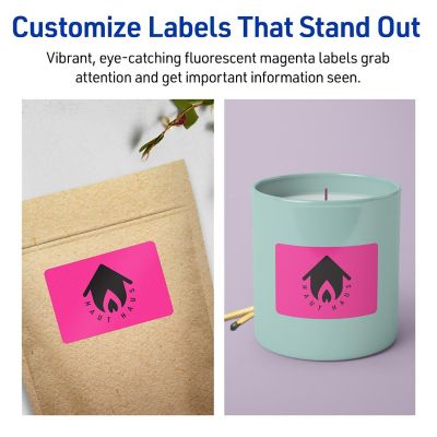 Avery Printable Rectangle Labels, Neon Magenta, 1.5" x 3.75", 800ct ...