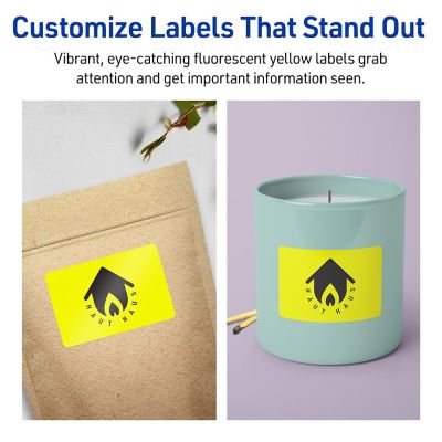 Avery Printable Rectangle Labels, Neon Yellow, 1.5" x 3.75", 800ct ...