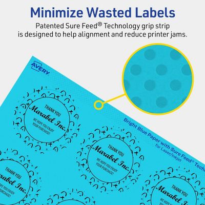 Avery Printable Round Labels, Bright Blue, 2" Diameter, 960ct ...