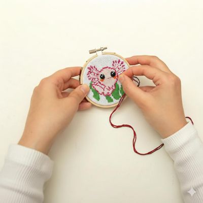 Axolotl Cross Stitch Embroidery Kit Image 3