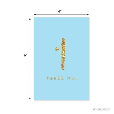 B.Blue Gold Glitter Table Numbers 1-20 Image 1