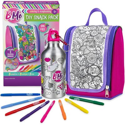 B Me DIY Snack Pack - Color Your Own Lunch Bag & Water Bottle for Kids Image 1