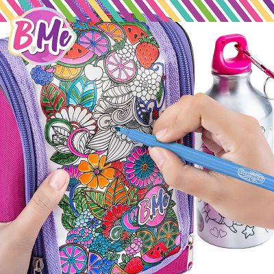 B Me DIY Snack Pack - Color Your Own Lunch Bag & Water Bottle for Kids Image 3