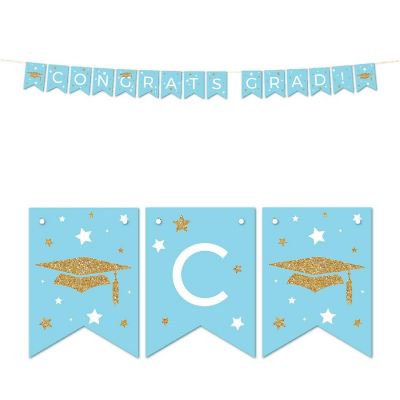 Baby Blue Gold Grad Banner 5ft Image 1