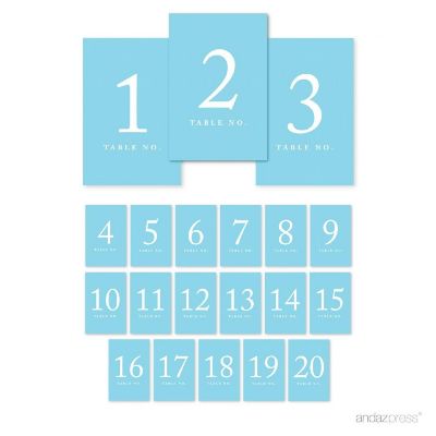 Baby Blue Table Numbers 1 20 Image 1