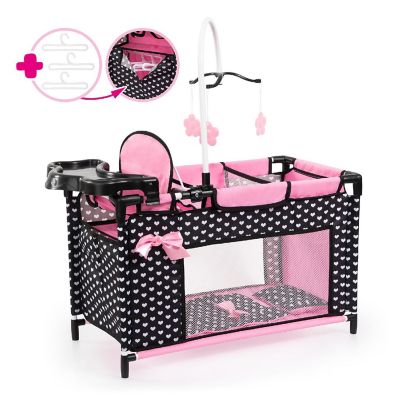Baby Dolls Multi Bed, Black, Pink, Hearts Image 1