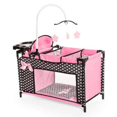 Baby Dolls Multi Bed, Black, Pink, Hearts Image 1