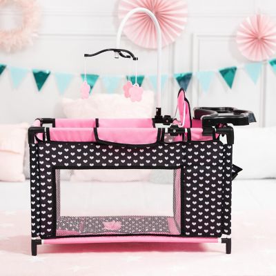 Baby Dolls Multi Bed, Black, Pink, Hearts Image 3