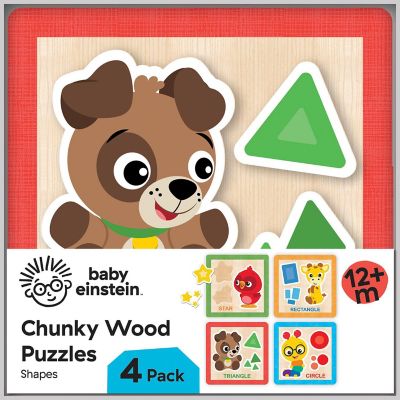 Baby Einstein Chunky Wood Puzzles - Kids 4 Pack Image 1