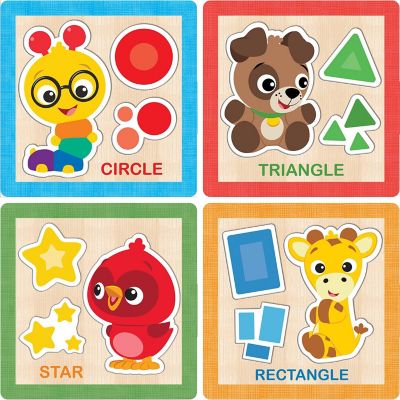 Baby Einstein Chunky Wood Puzzles - Kids 4 Pack Image 2