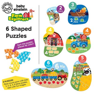 Baby Einstein - Farm Explorers 6-Pack Mini Shaped Jigsaw Puzzles Image 3