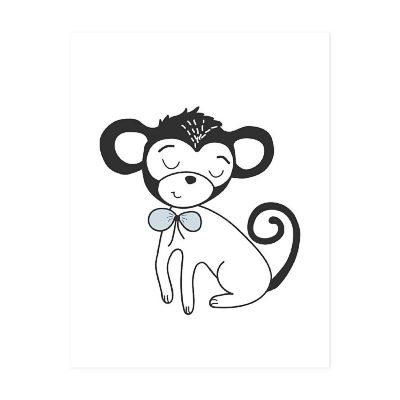 Baby Monkey Nursery Art 8.5x11in 1-Pack Image 1