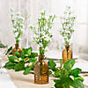 Baby&#8217;s Breath & 5" Amber Bud Vases Table Decorating Kit for 6 Tables Image 1
